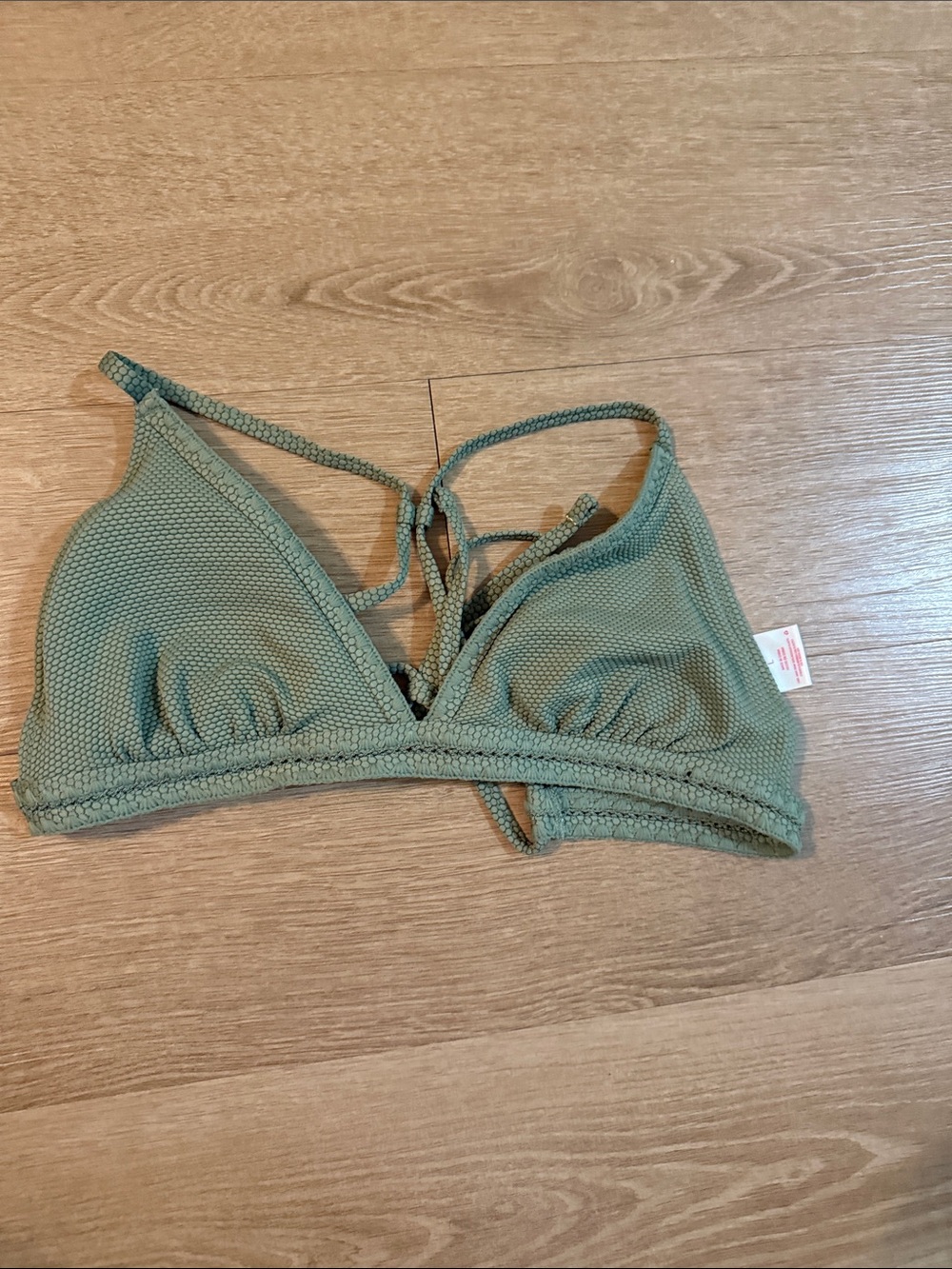 Target Olive Green Textured Triangle Bikini Top